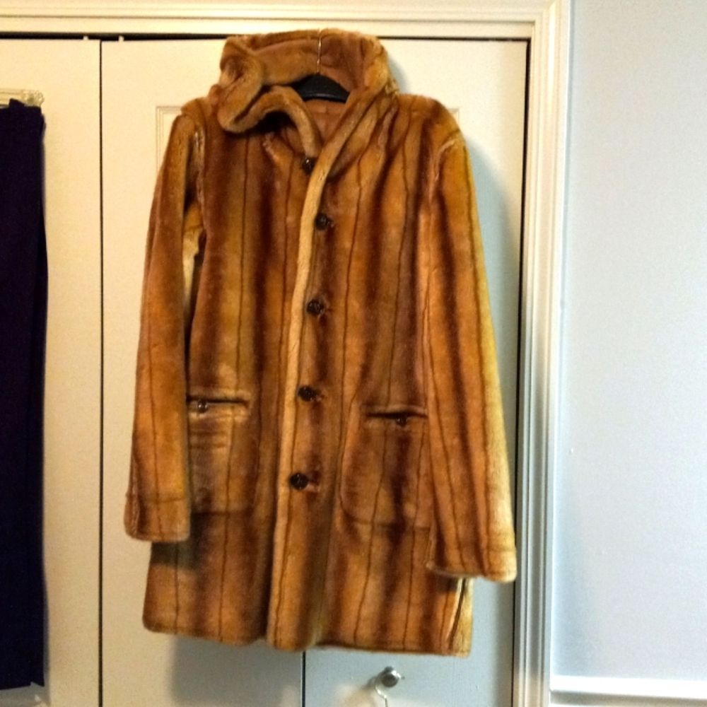 Suede Faux Fur Reversible Coat